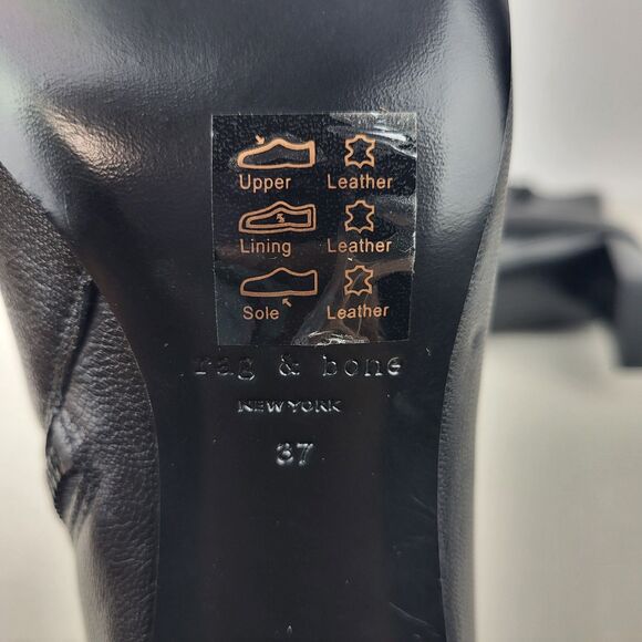 Rag & Bone Viva  Leather Ankle Boot Black Size 37 - Picture 14 of 14